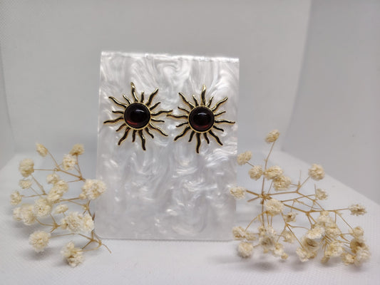 Boucles d’oreilles Soleil en acier inoxydable