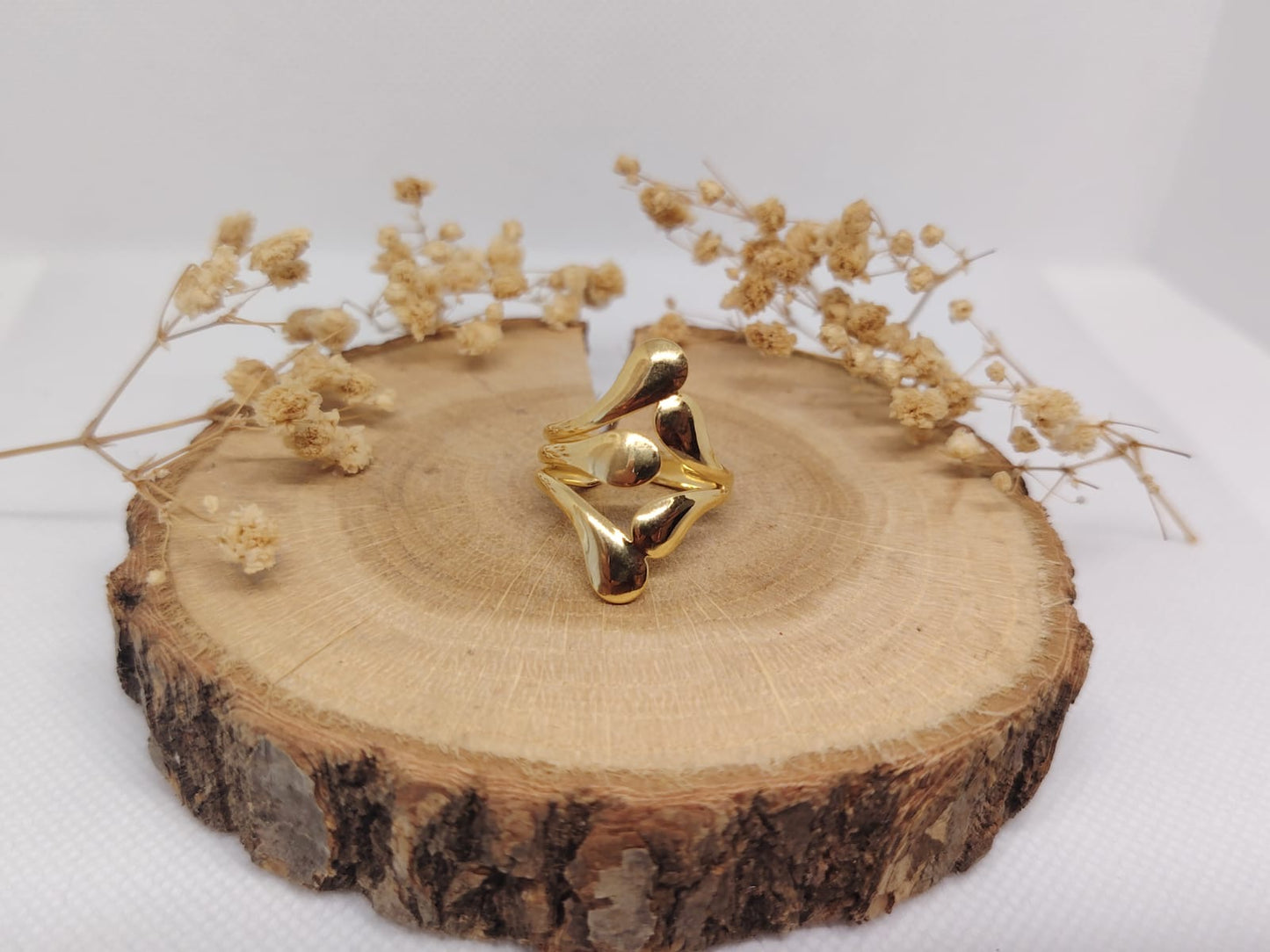 Bague Dorée Design Moderne – Acier Inoxydable