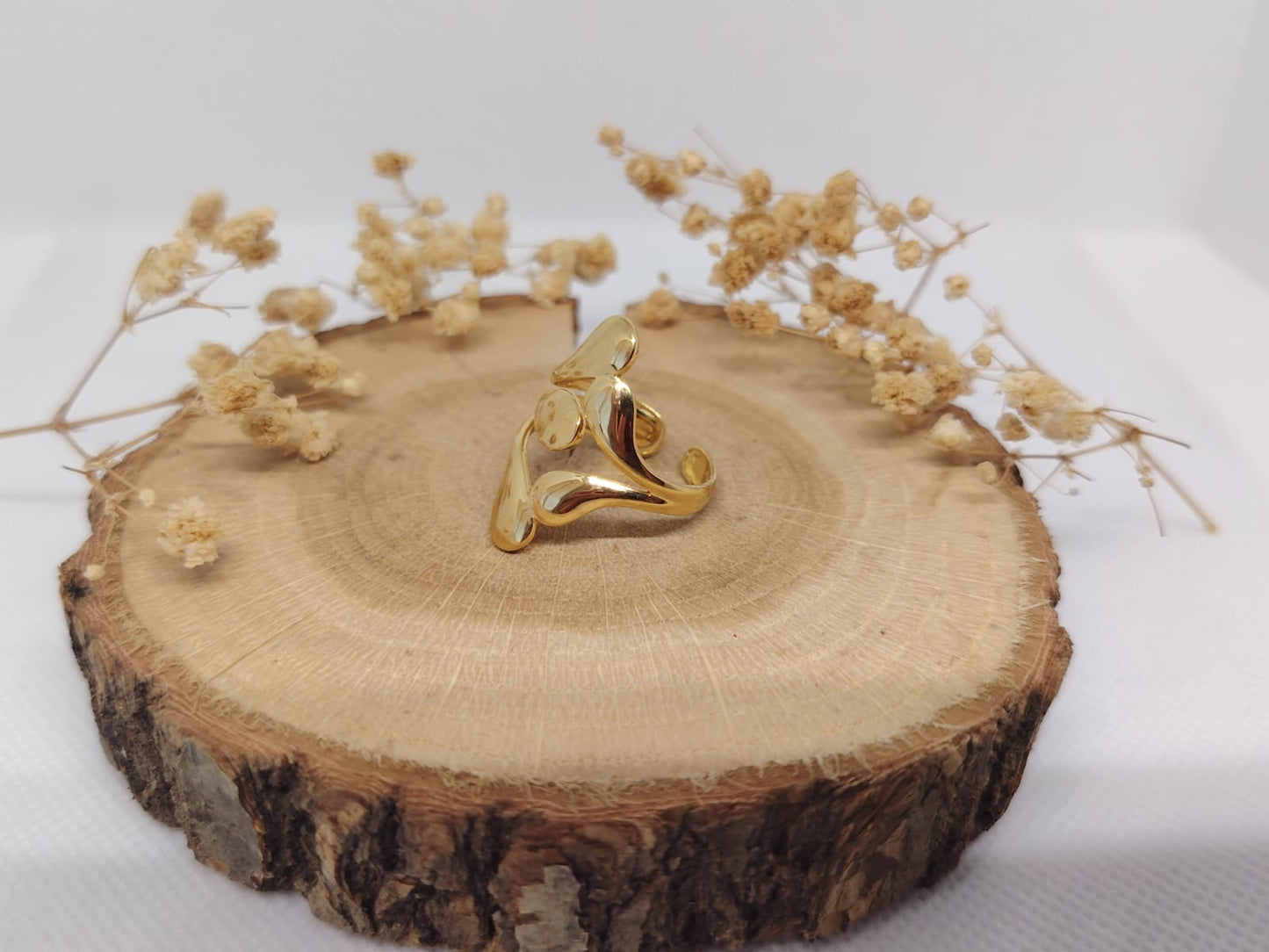 Bague Dorée Design Moderne – Acier Inoxydable