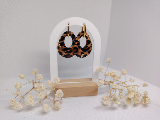 Boucles d’oreilles effet léopard – Acier inoxydable