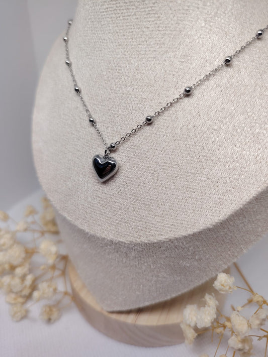 Collier Enfant Cœur Argenté – Acier Inoxydable